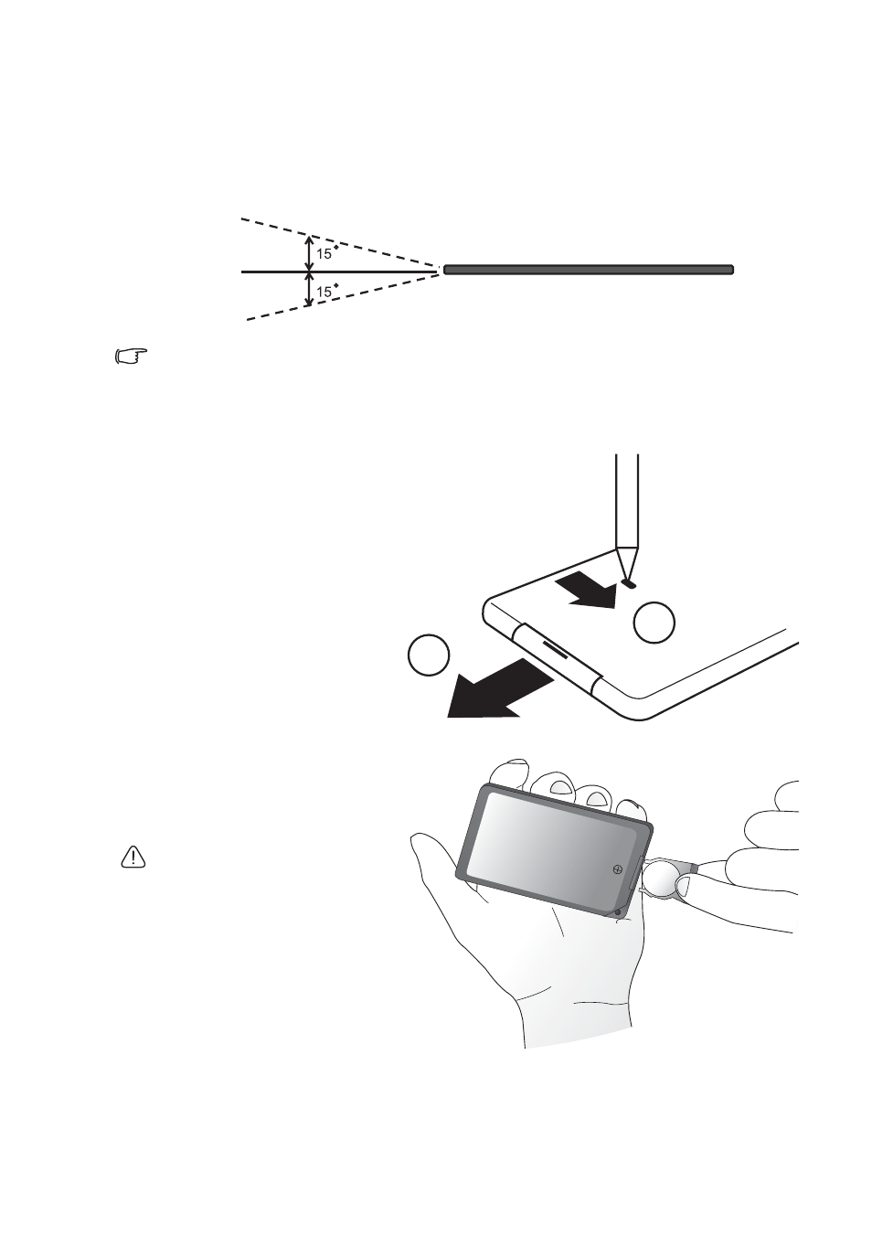 Aiming the remote control, Replacing the battery in the remote control | HP vp6210 Digital Projector User Manual | Page 13 / 41