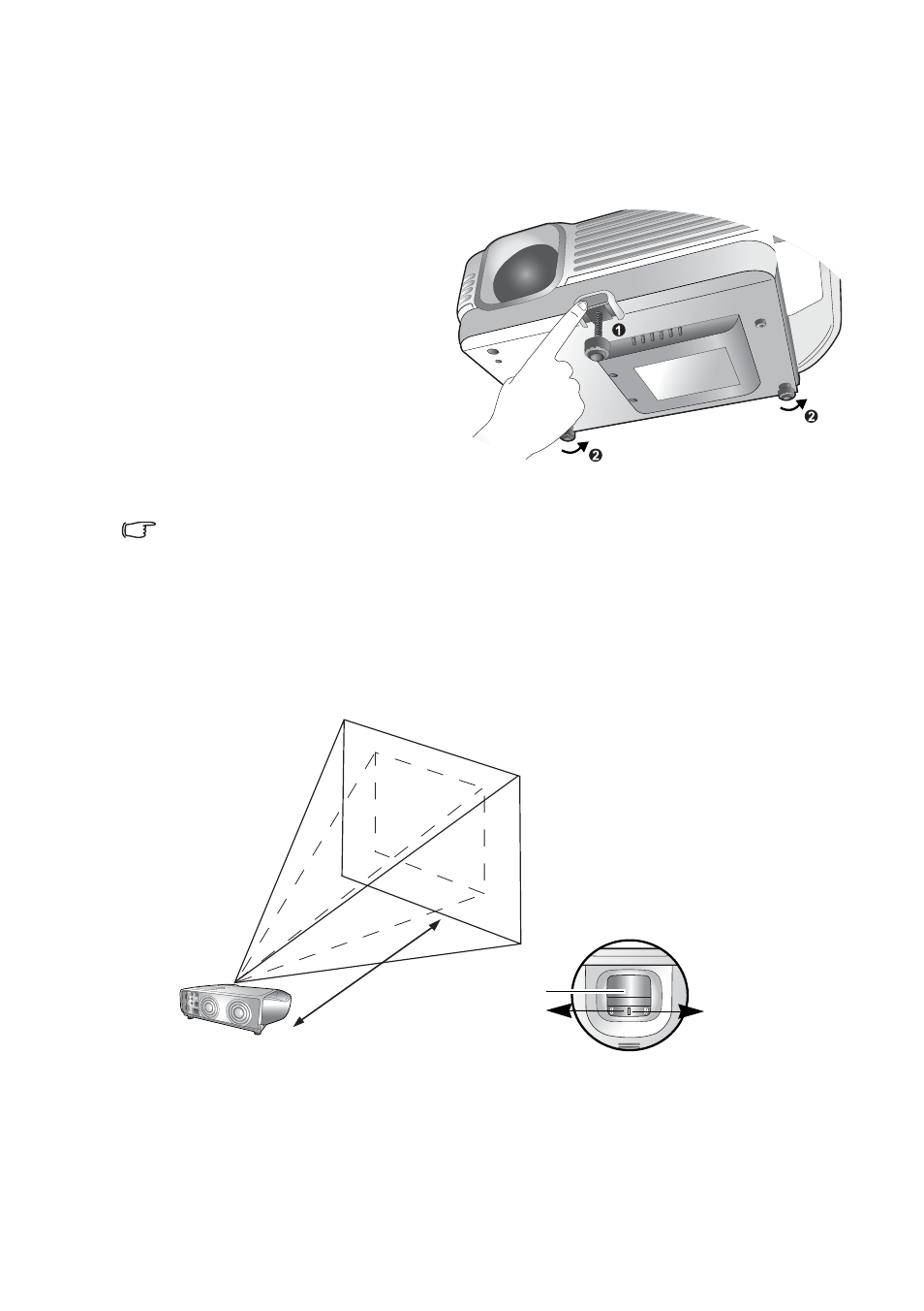 Adjusting the height, Screen size, Adjusting the height screen size | HP vp6210 Digital Projector User Manual | Page 15 / 41