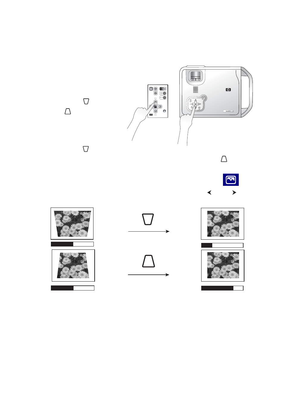 Keystone correction | HP vp6210 Digital Projector User Manual | Page 22 / 41