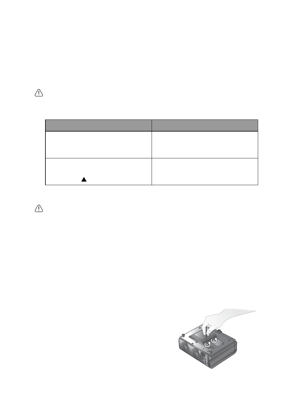 Lamp information, Warning messages, Replacing the lamp | Warning messages replacing the lamp | HP vp6210 Digital Projector User Manual | Page 32 / 41