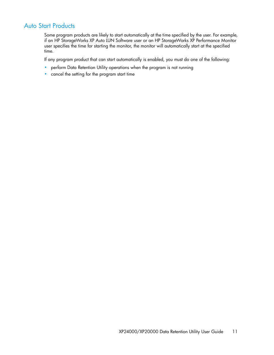 Auto start products | HP XP Array Manager Software User Manual | Page 11 / 38