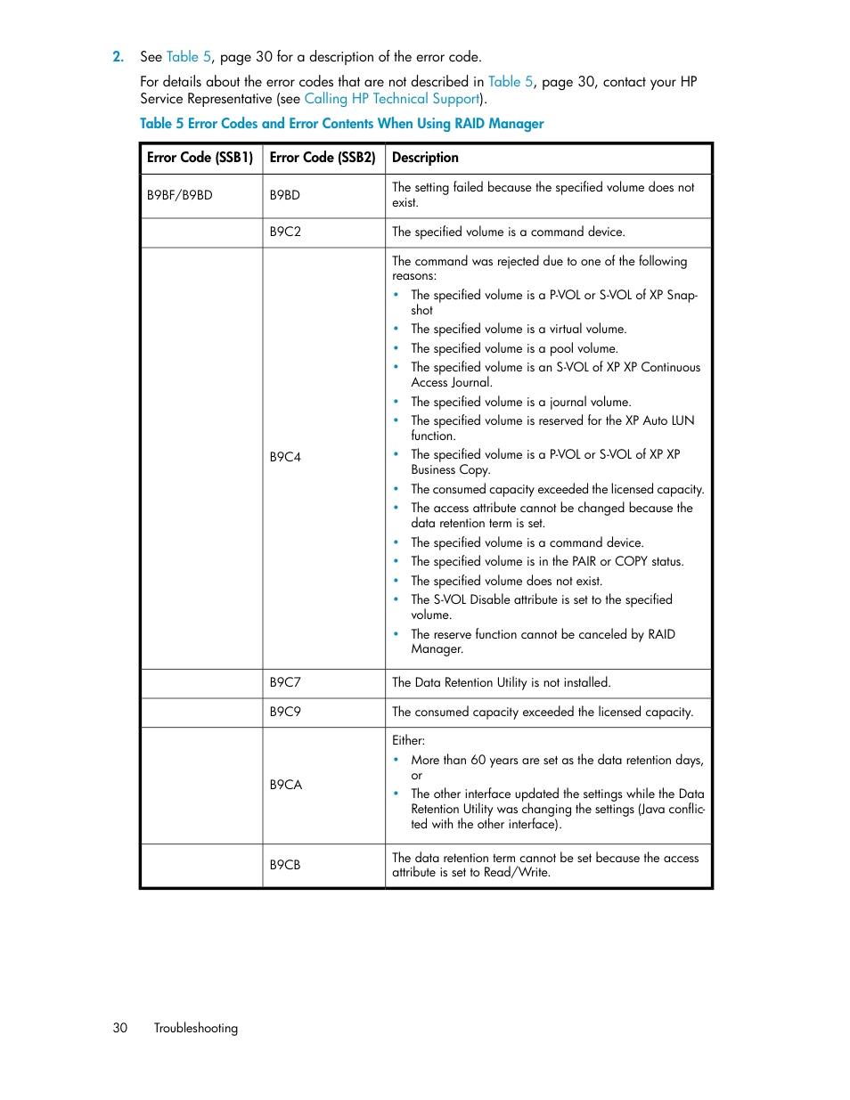Table 5 | HP XP Array Manager Software User Manual | Page 30 / 38