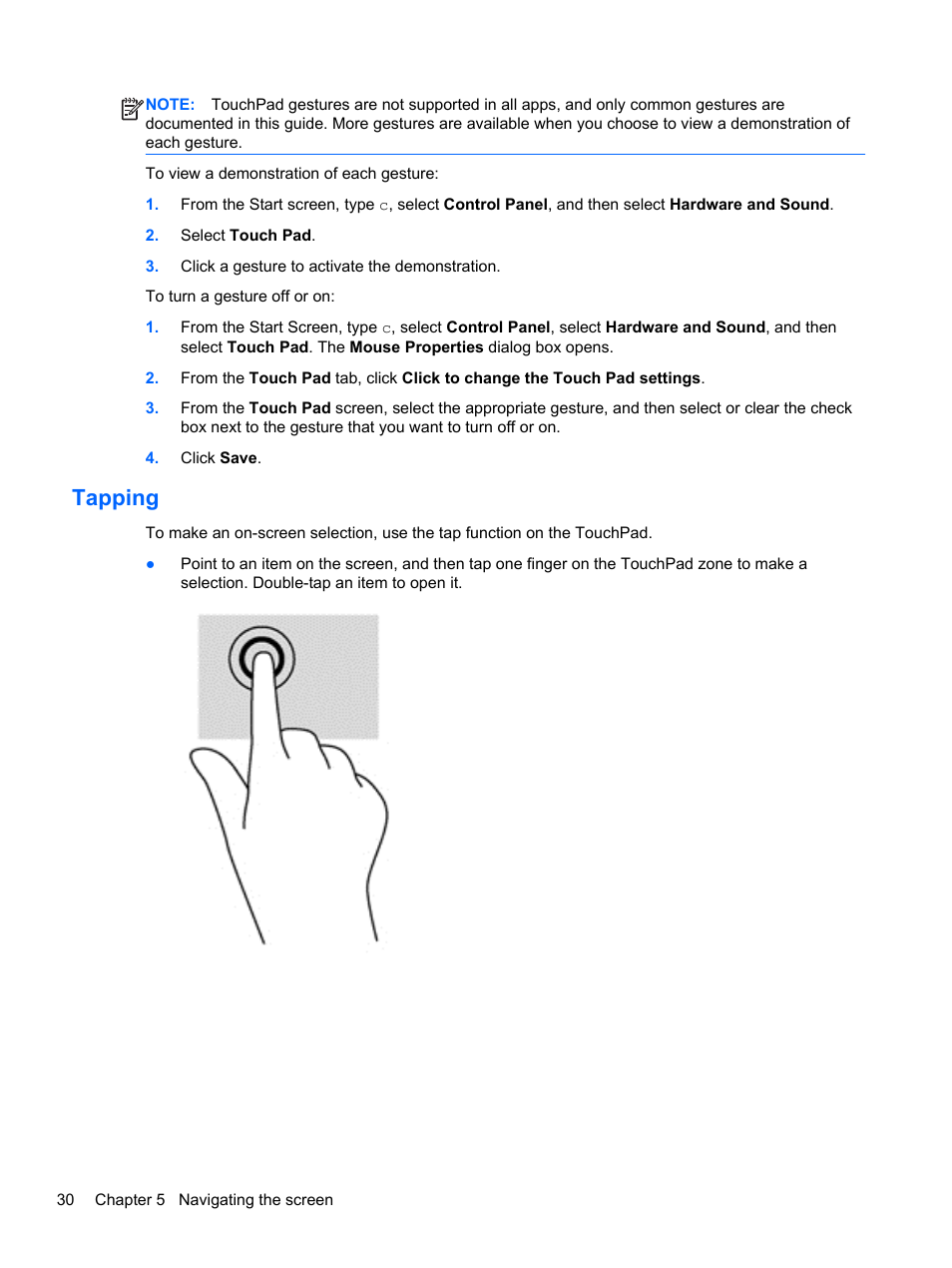 Tapping | HP Pavilion TouchSmart 14-n014nr Notebook PC User Manual | Page 40 / 83