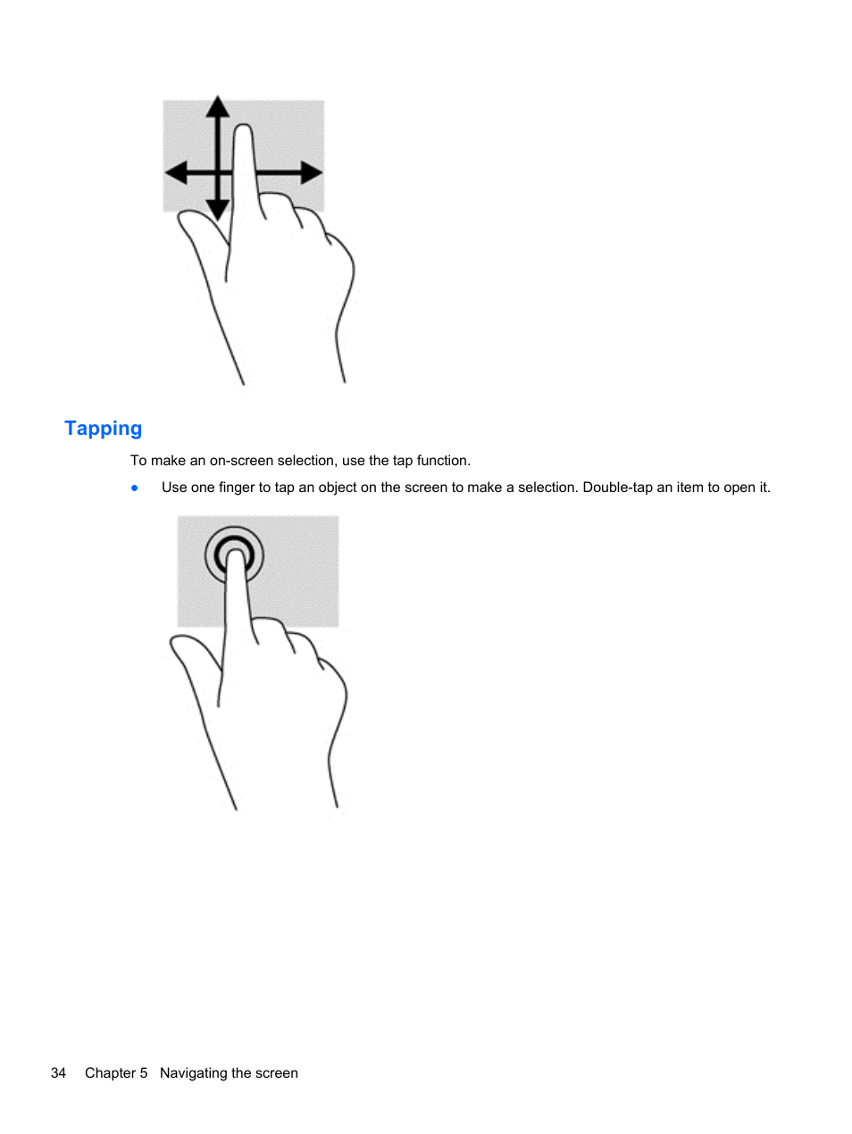 Tapping | HP Pavilion TouchSmart 14-n014nr Notebook PC User Manual | Page 44 / 83