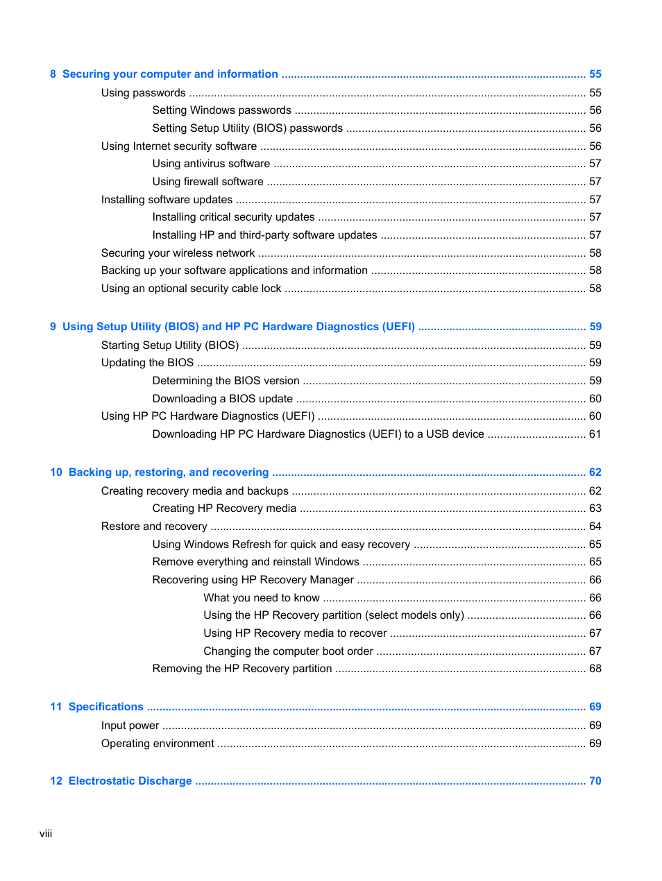 HP Pavilion TouchSmart 14-n014nr Notebook PC User Manual | Page 8 / 83