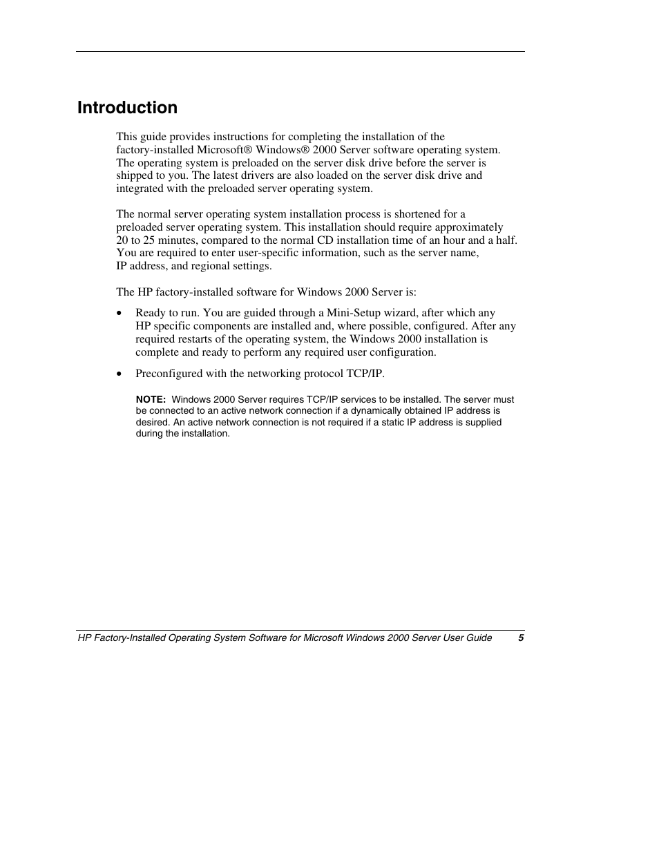 Introduction | HP ProLiant ML150 Server User Manual | Page 5 / 23