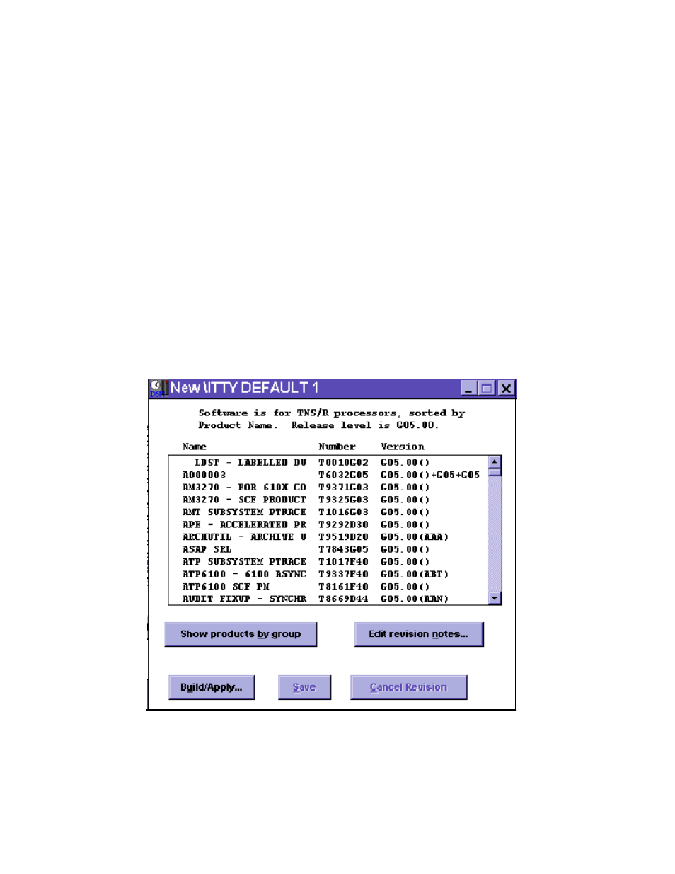 New software, Revisions window, New software revisions | Window, Rget. see, New software revisions window | HP Integrity NonStop H-Series User Manual | Page 166 / 448