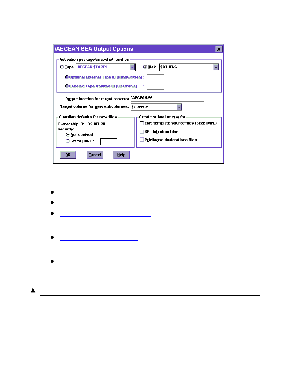 Activation package/snapshot location | HP Integrity NonStop H-Series User Manual | Page 192 / 448