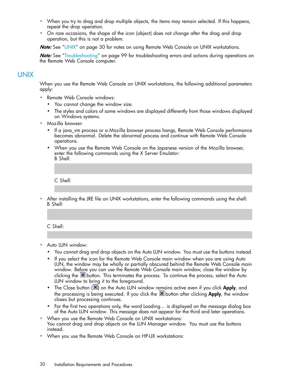 Unix | HP XP20000XP24000 Disk Array User Manual | Page 30 / 108
