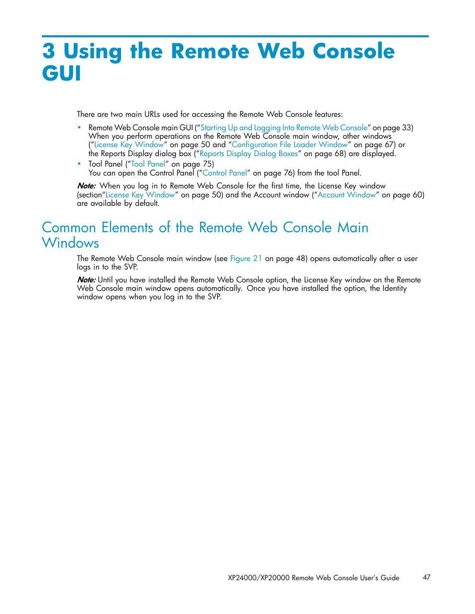 3 using the remote web console gui | HP XP20000XP24000 Disk Array User Manual | Page 47 / 108