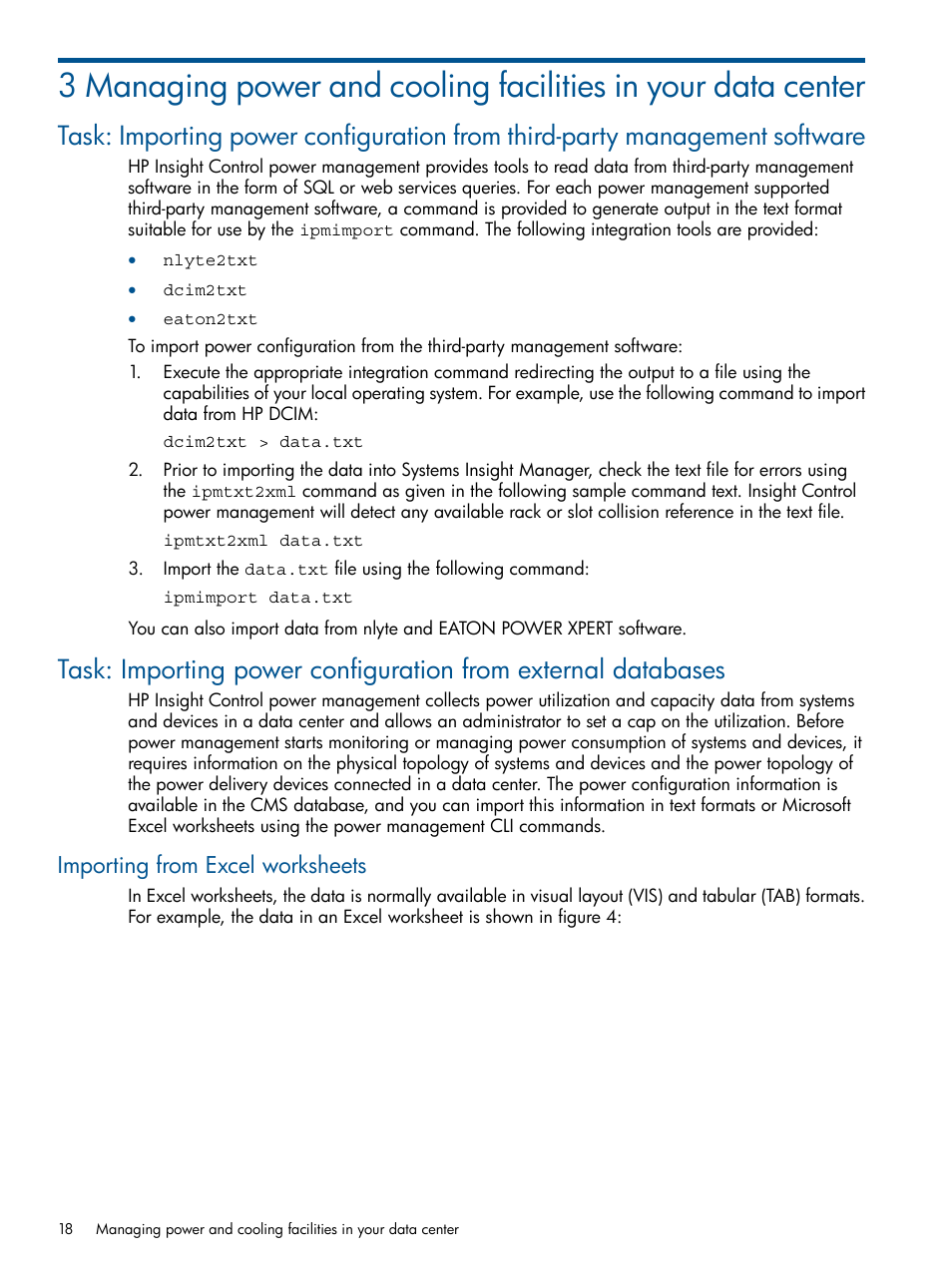 Importing from excel worksheets | HP Insight Control Software for Linux User Manual | Page 18 / 43