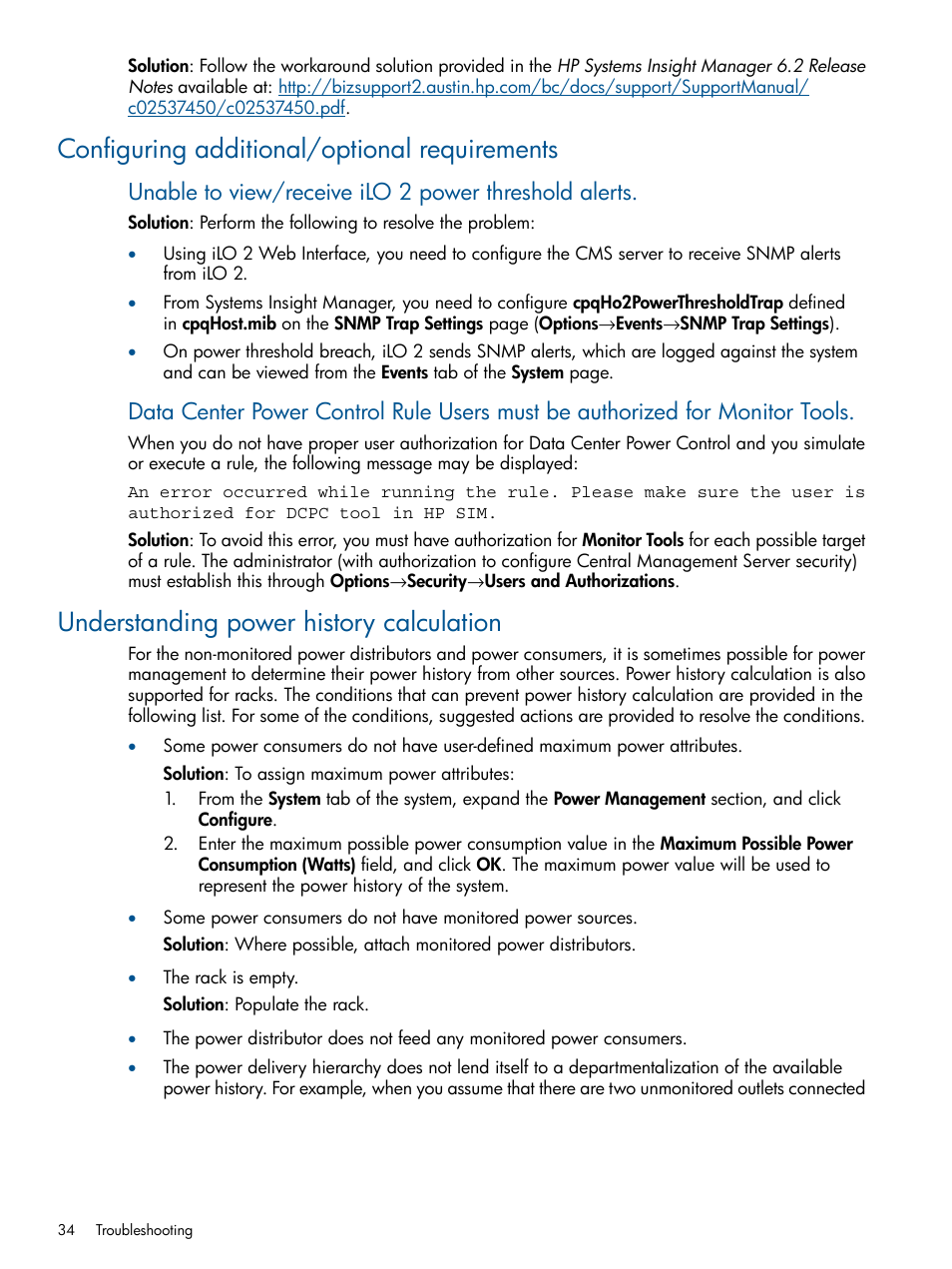 Configuring additional/optional requirements, Understanding power history calculation | HP Insight Control Software for Linux User Manual | Page 34 / 43