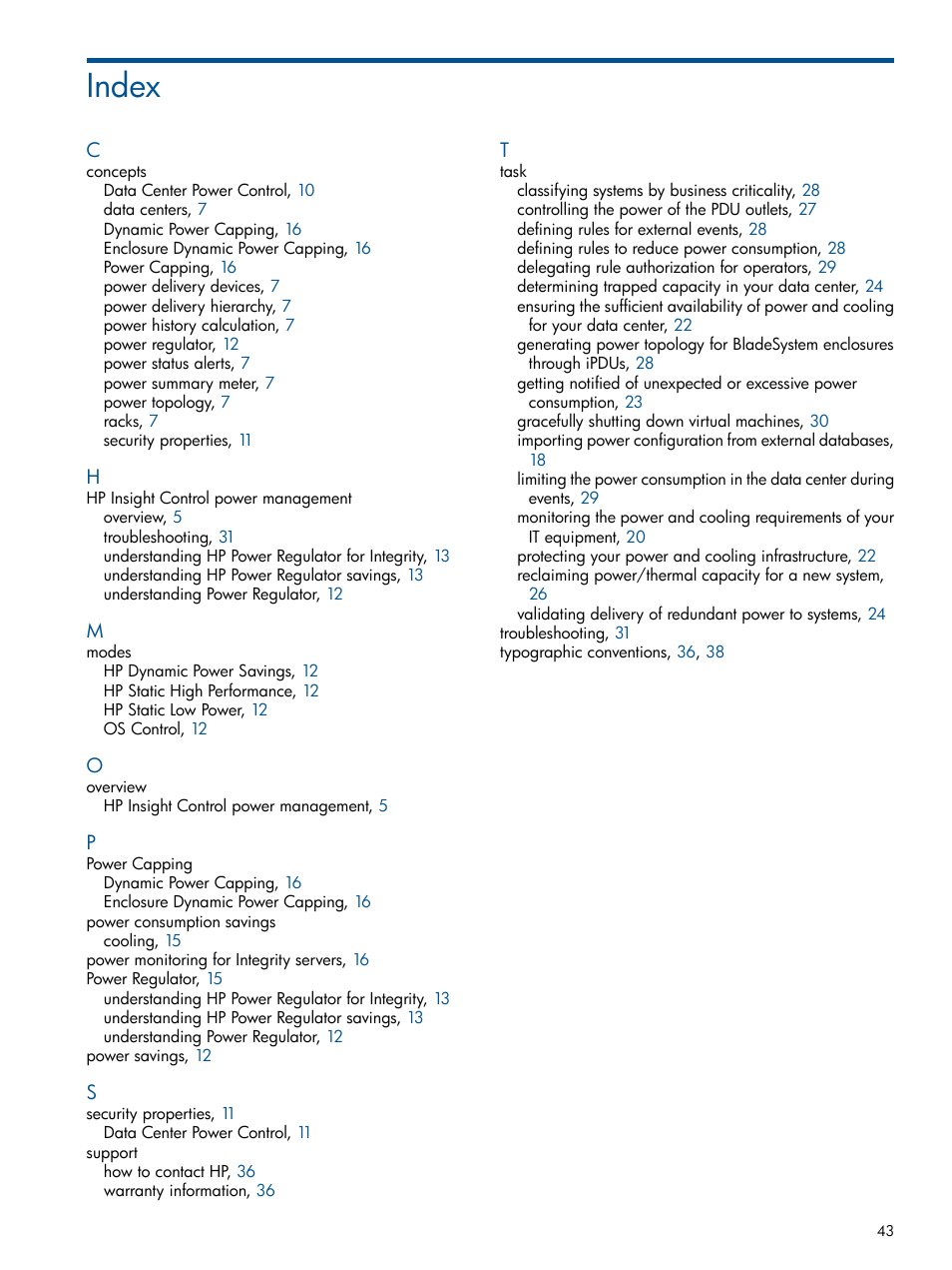 Index | HP Insight Control Software for Linux User Manual | Page 43 / 43
