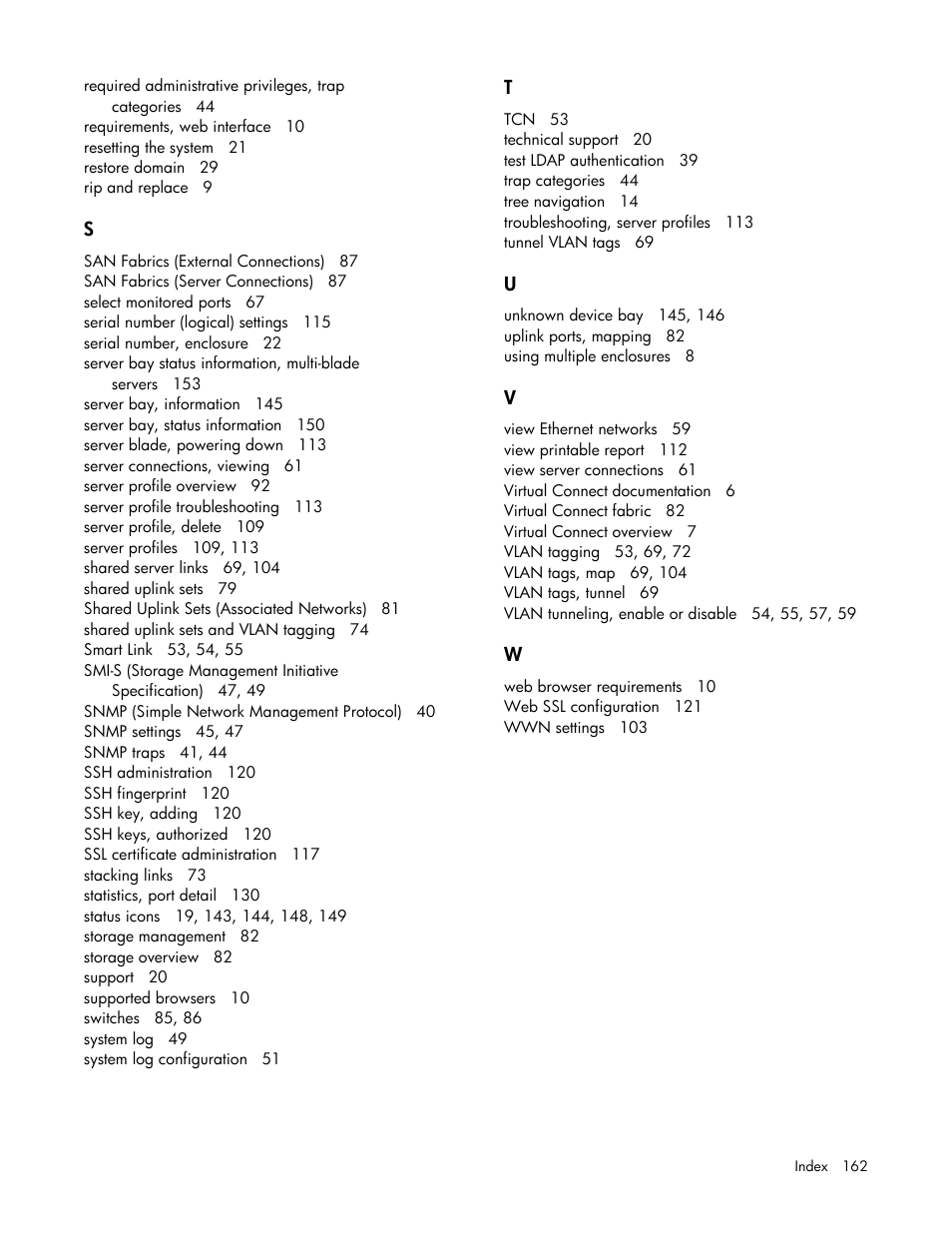 HP 1.10GB Virtual Connect Ethernet Module for c-Class BladeSystem User Manual | Page 162 / 162