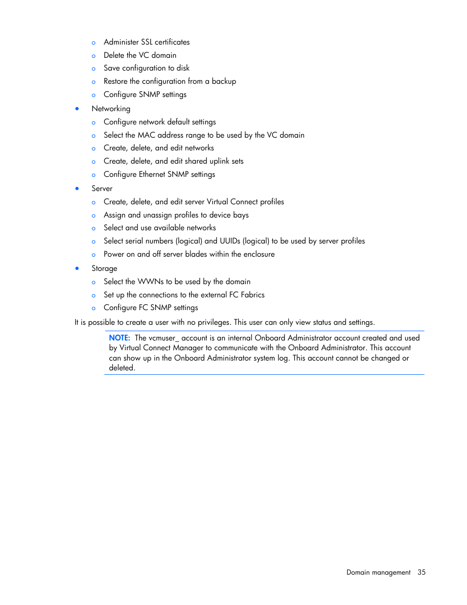 HP 1.10GB Virtual Connect Ethernet Module for c-Class BladeSystem User Manual | Page 35 / 162