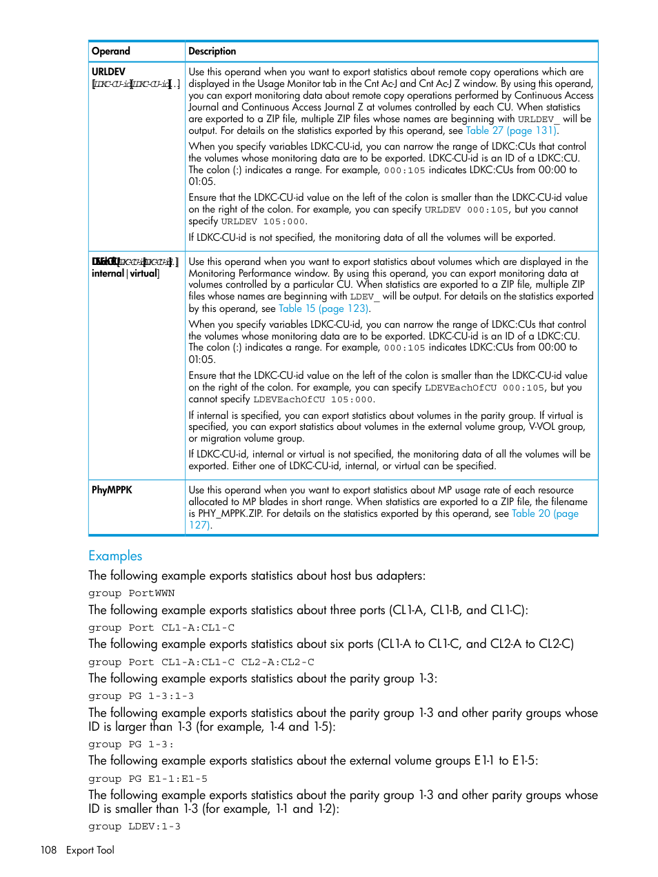 Examples | HP XP RAID Manager Software User Manual | Page 108 / 205