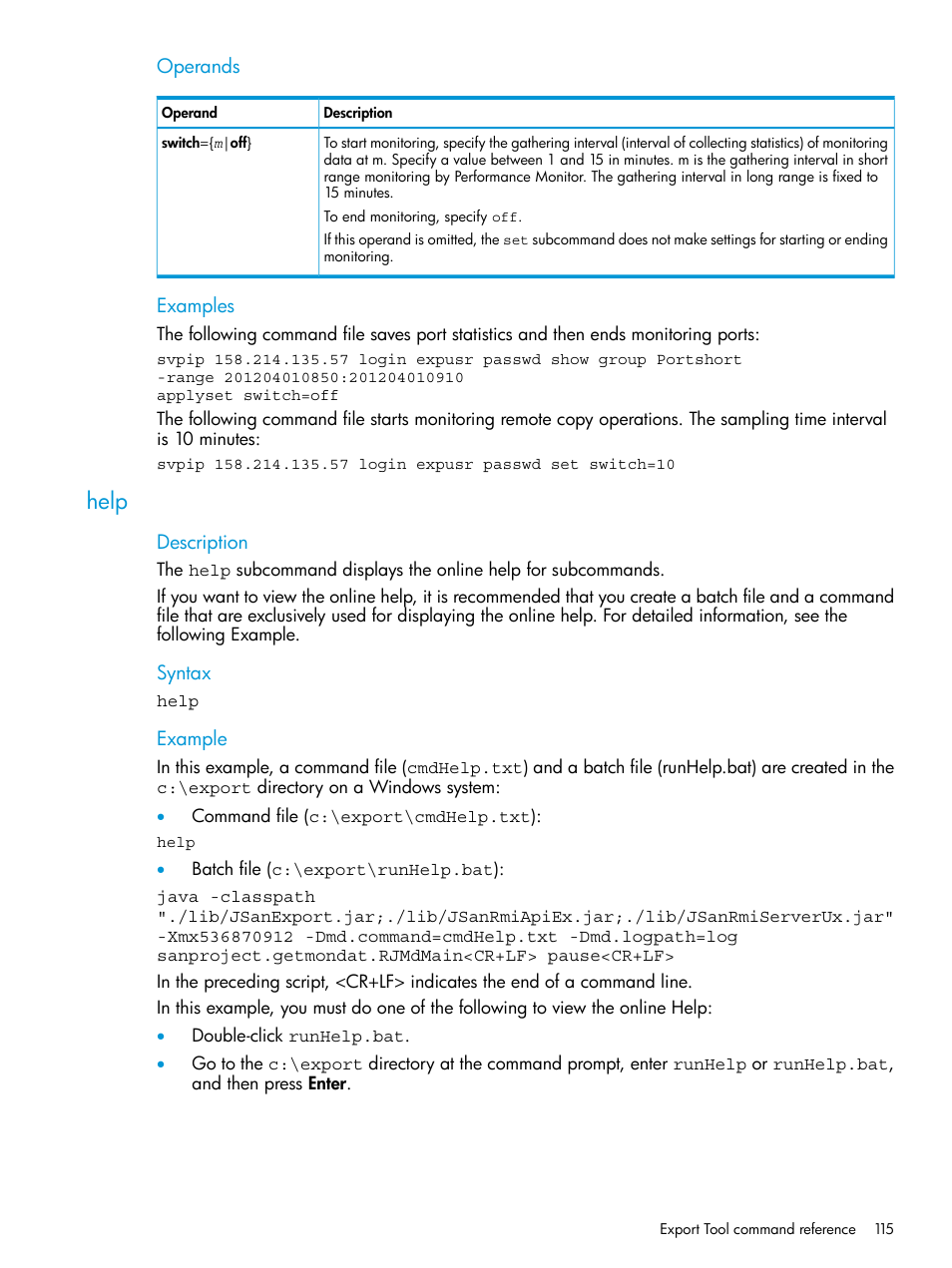 Help | HP XP RAID Manager Software User Manual | Page 115 / 205