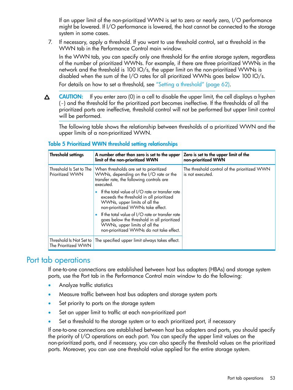 Port tab operations | HP XP RAID Manager Software User Manual | Page 53 / 205