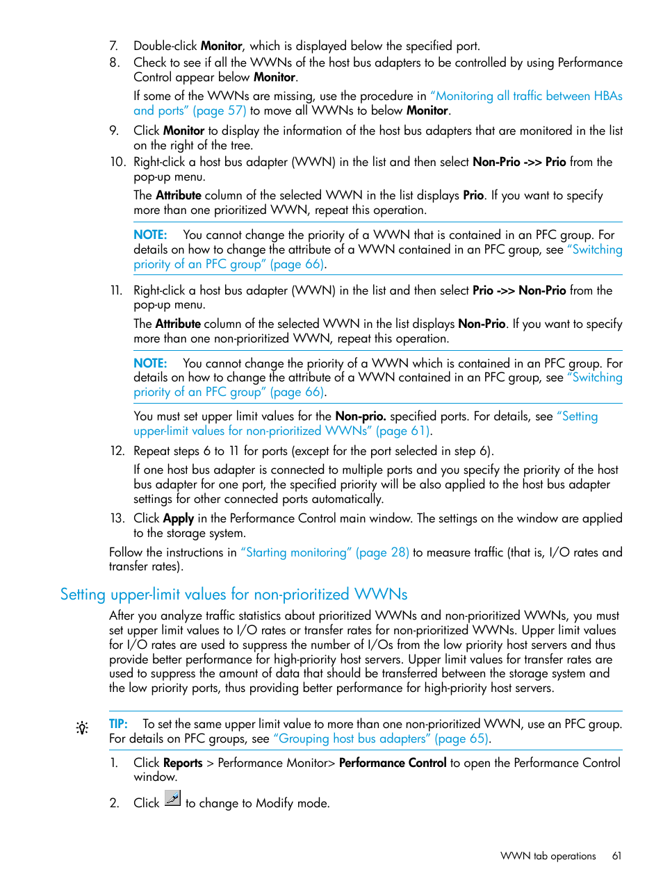 Setting upper-limit values for non-prioritized, Setting | HP XP RAID Manager Software User Manual | Page 61 / 205