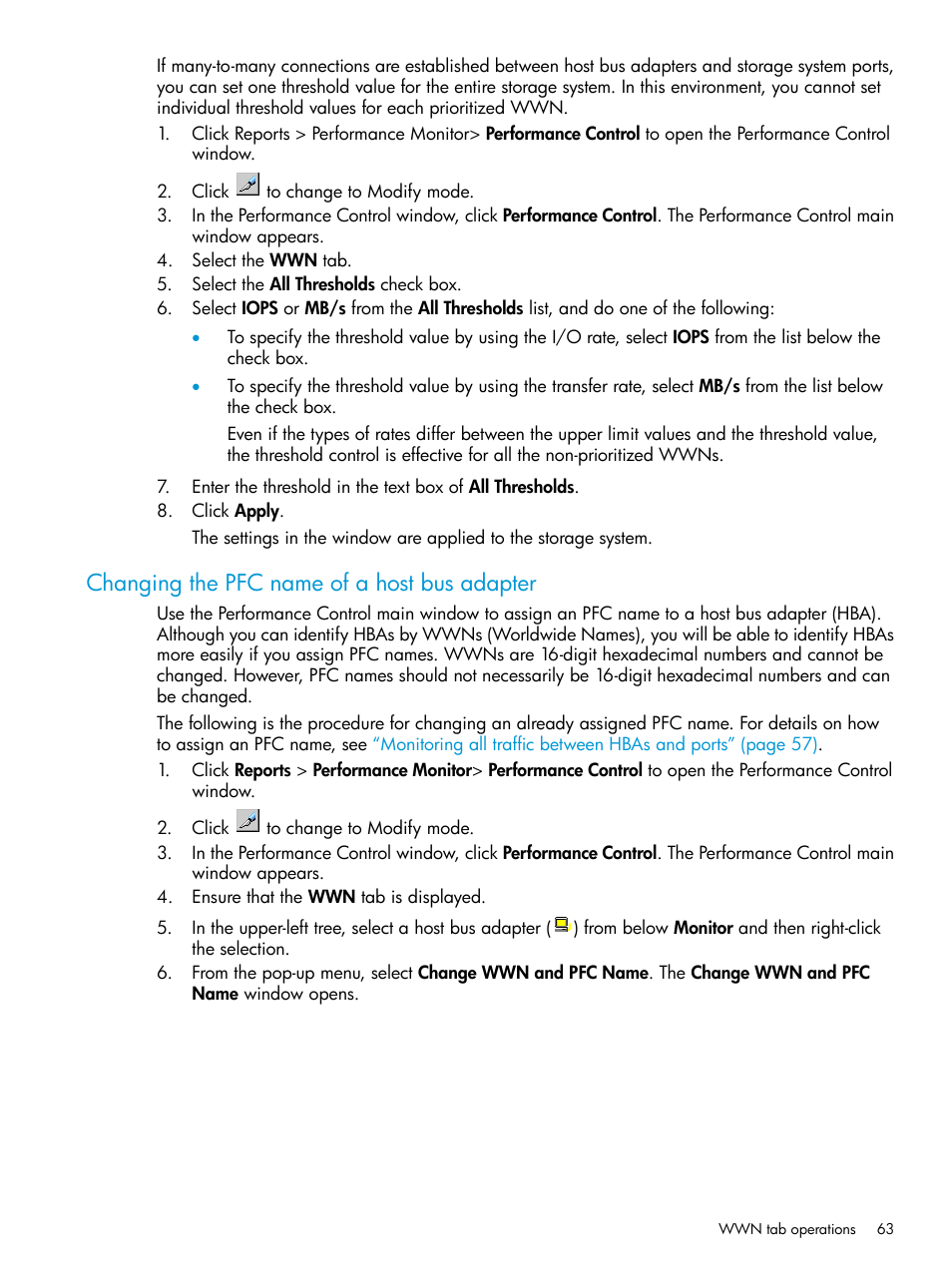 Changing the pfc name of a host bus adapter | HP XP RAID Manager Software User Manual | Page 63 / 205