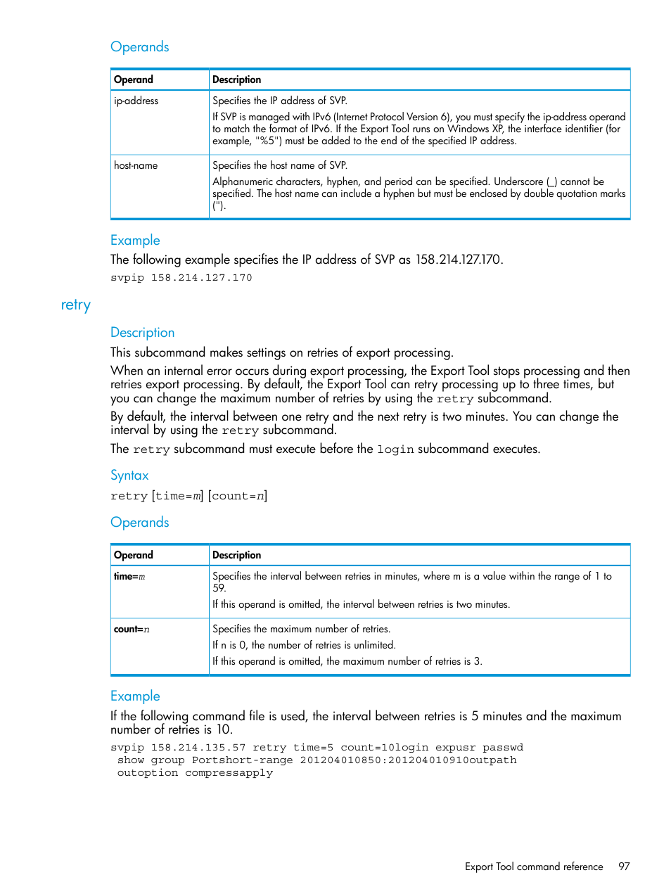 Retry | HP XP RAID Manager Software User Manual | Page 97 / 205