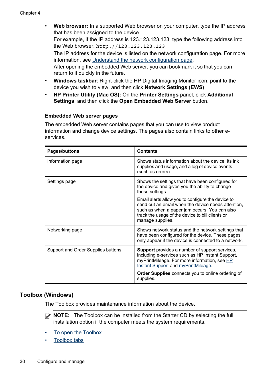 Toolbox (windows) | HP Officejet Pro K8600 Printer User Manual | Page 34 / 108