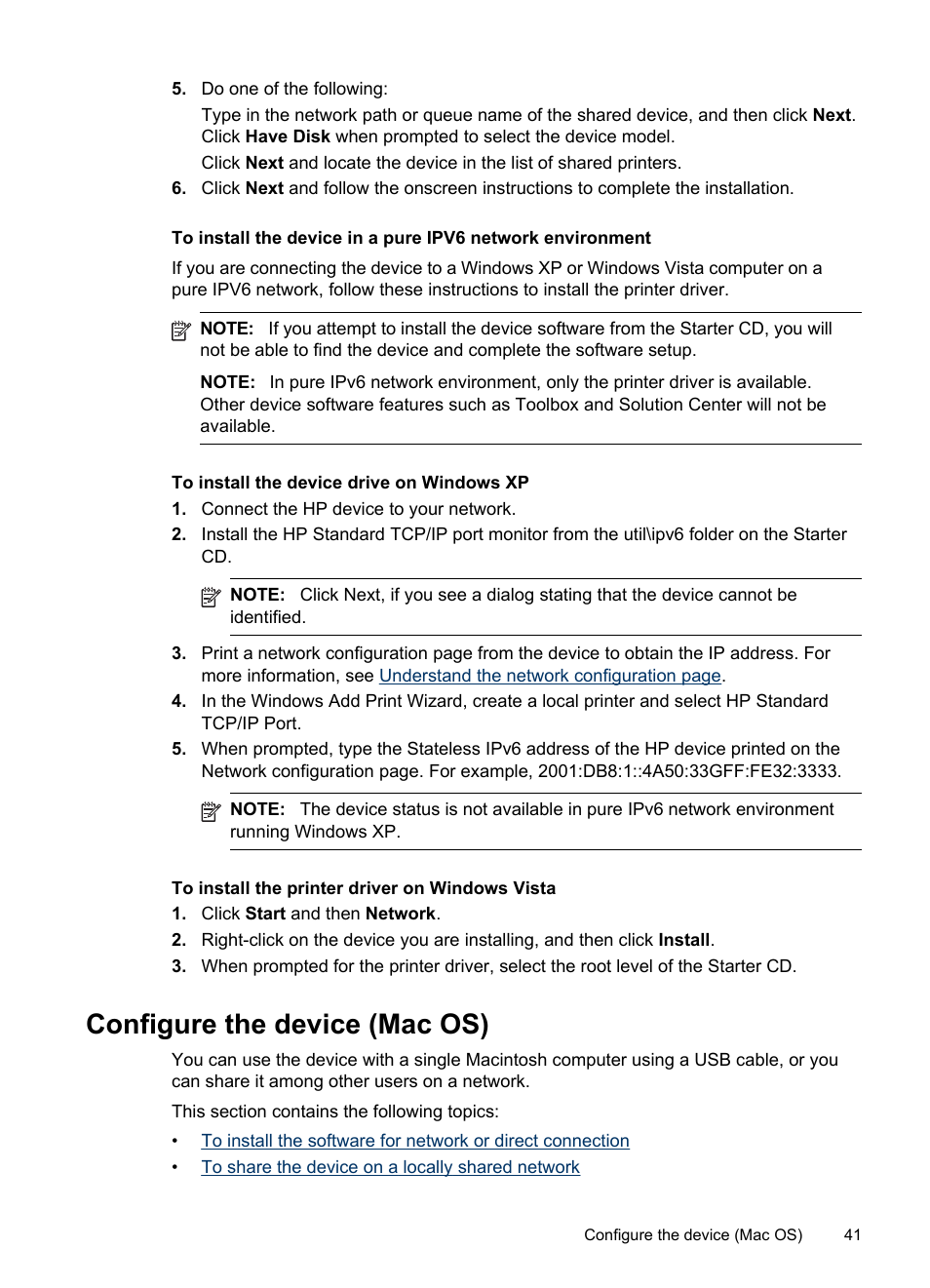 Configure the device (mac os) | HP Officejet Pro K8600 Printer User Manual | Page 45 / 108