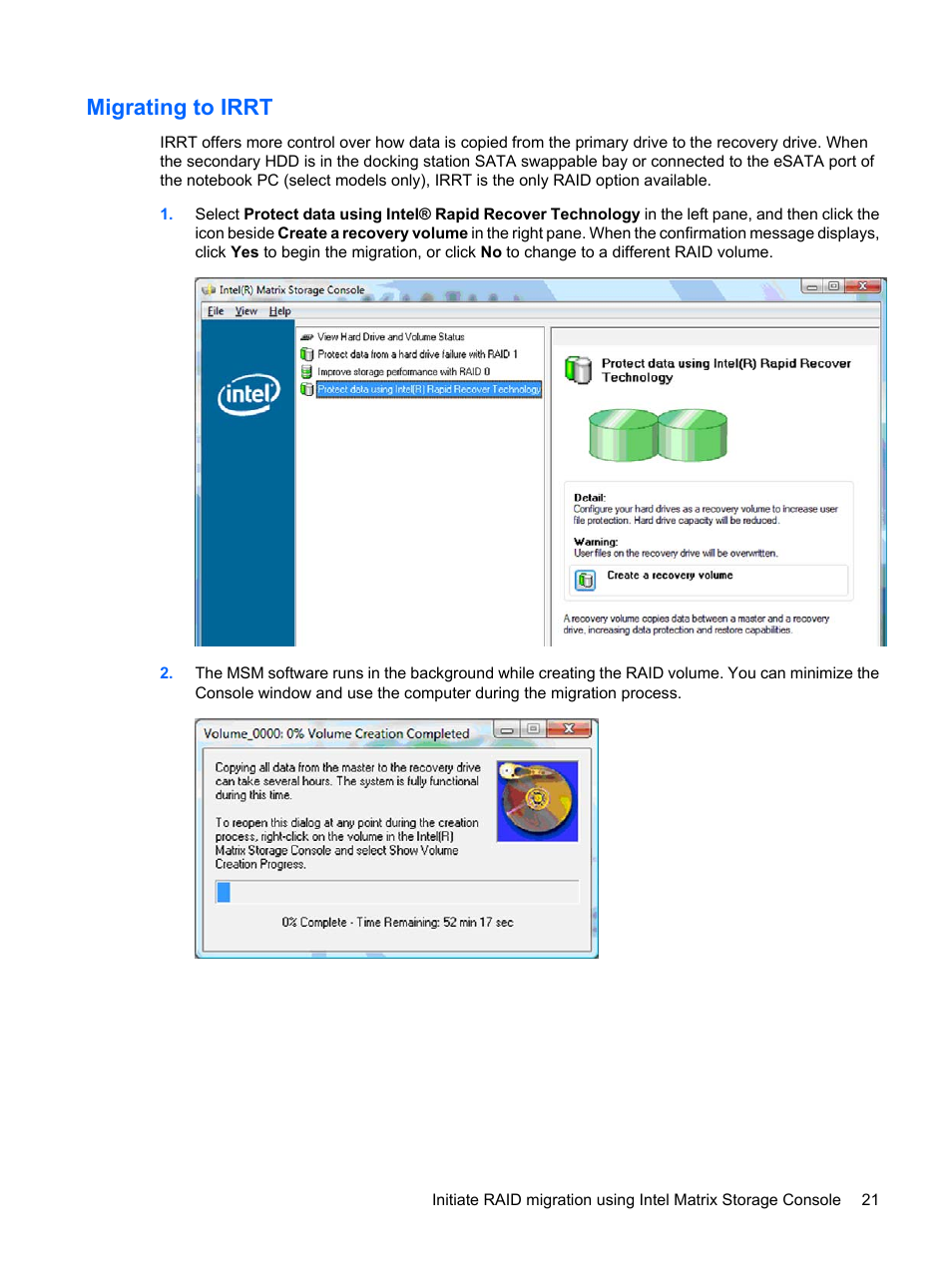 Migrating to irrt | HP Compaq 515 Notebook-PC User Manual | Page 25 / 35