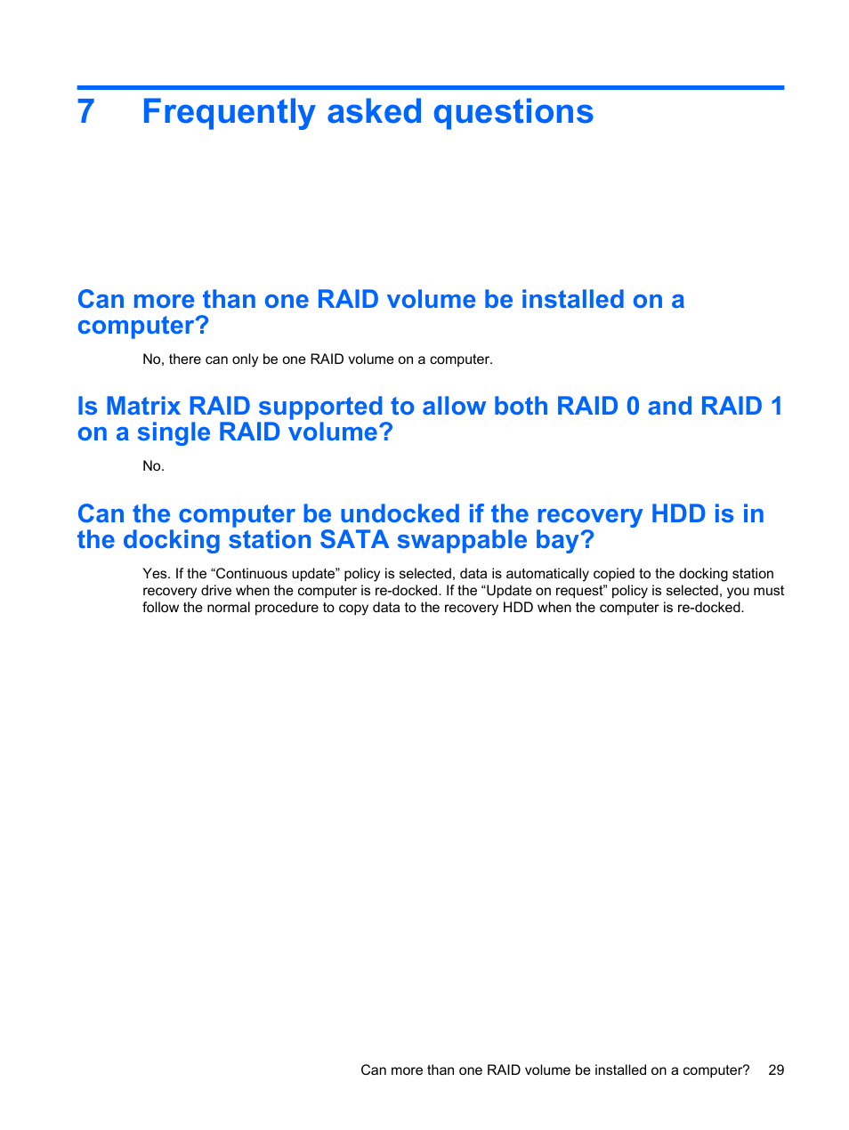 Frequently asked questions, 7 frequently asked questions, 7frequently asked questions | HP Compaq 515 Notebook-PC User Manual | Page 33 / 35