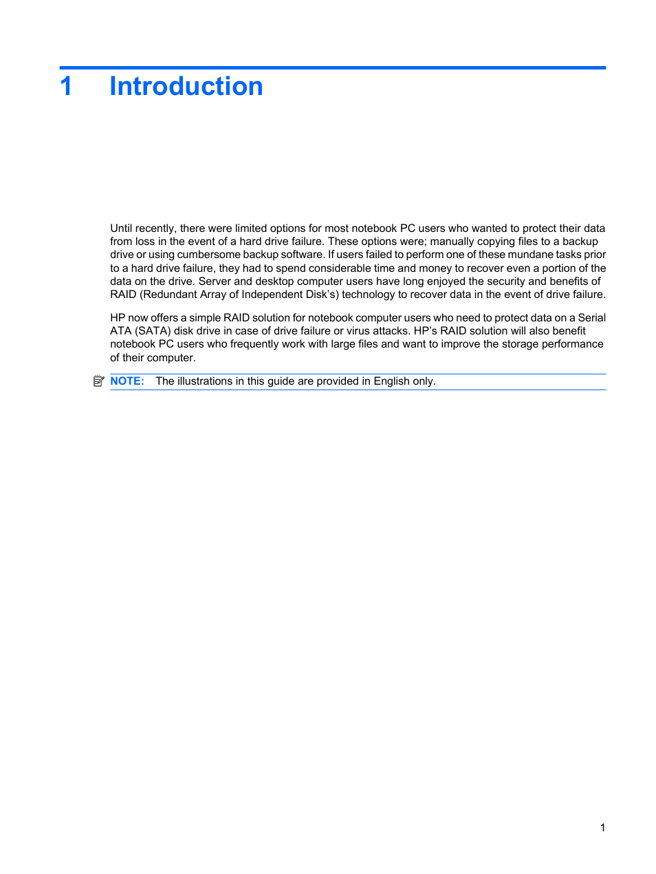 Introduction, 1 introduction, 1introduction | HP Compaq 515 Notebook-PC User Manual | Page 5 / 35