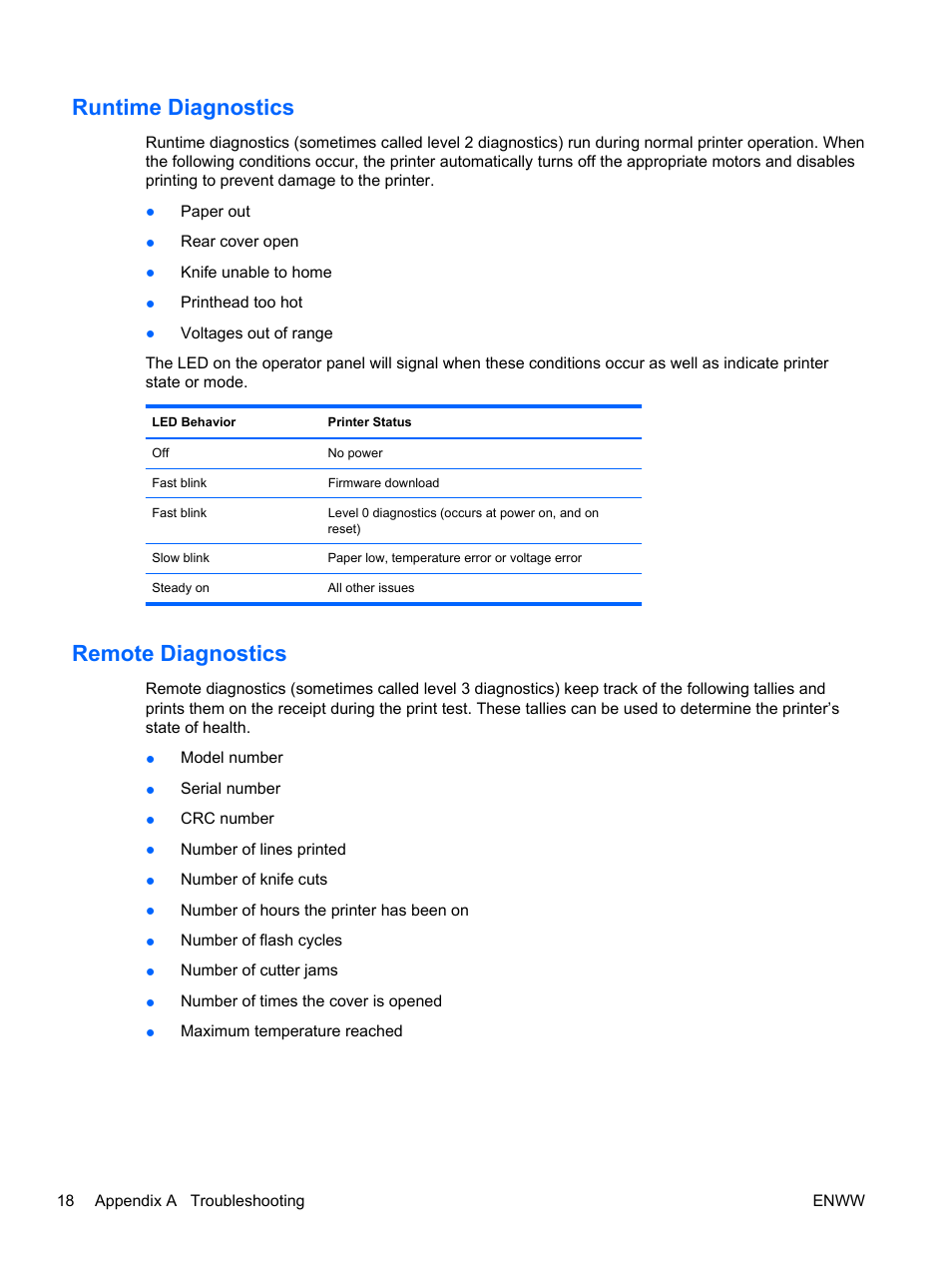 Runtime diagnostics, Remote diagnostics, Runtime diagnostics remote diagnostics | HP rp5700 Point of Sale System User Manual | Page 24 / 39