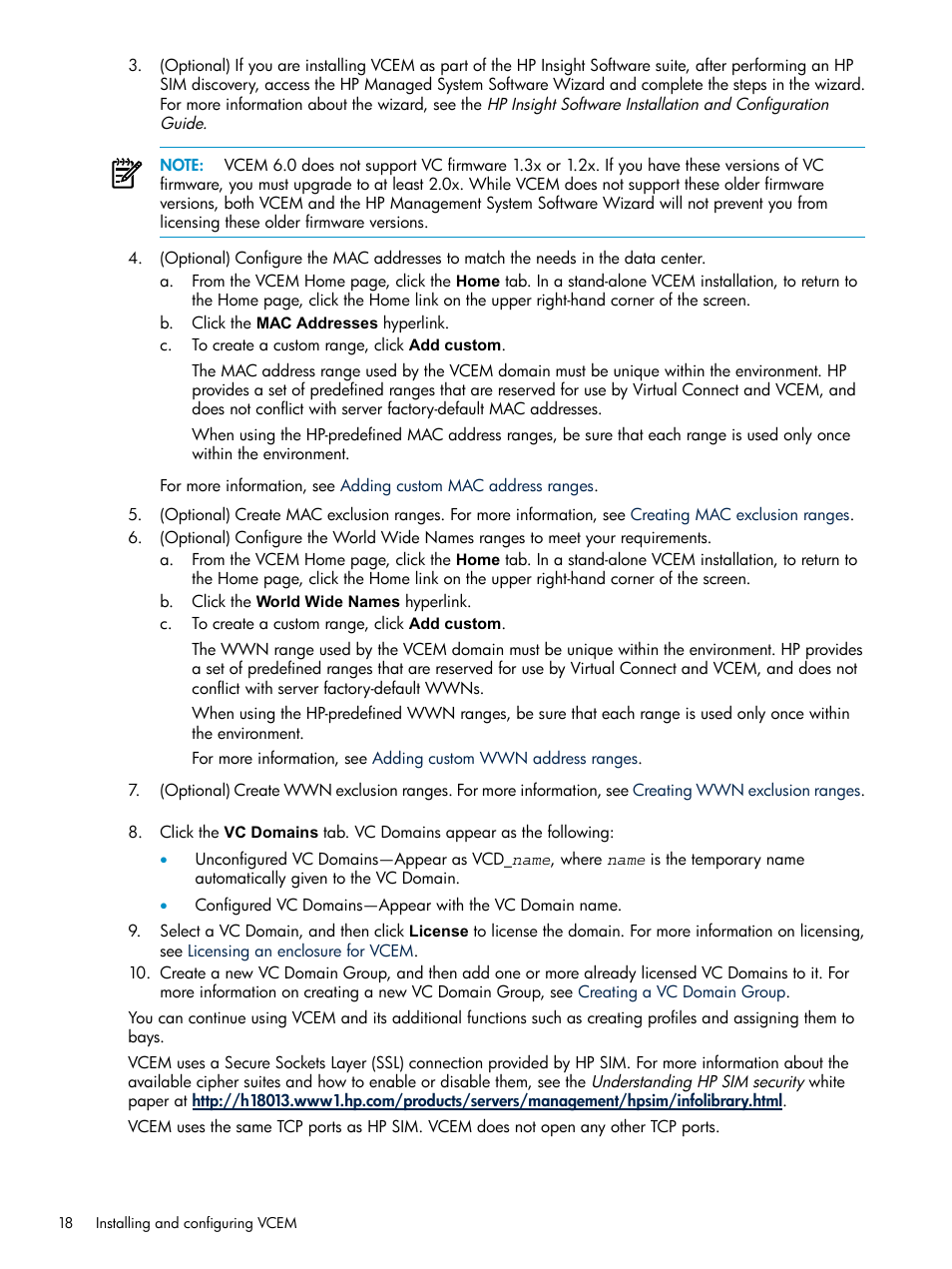 HP Virtual Connect Enterprise Manager Software User Manual | Page 18 / 111