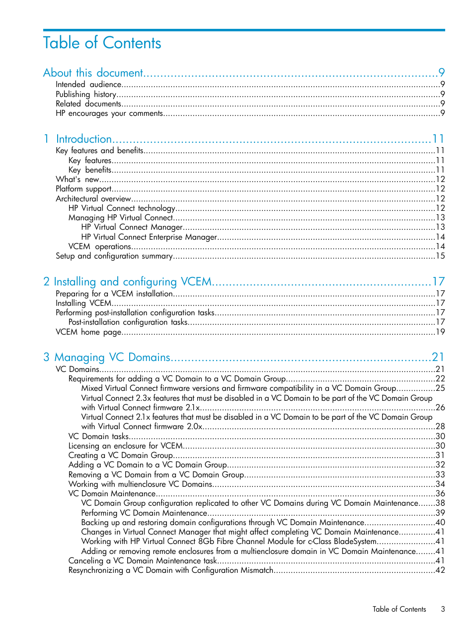 HP Virtual Connect Enterprise Manager Software User Manual | Page 3 / 111