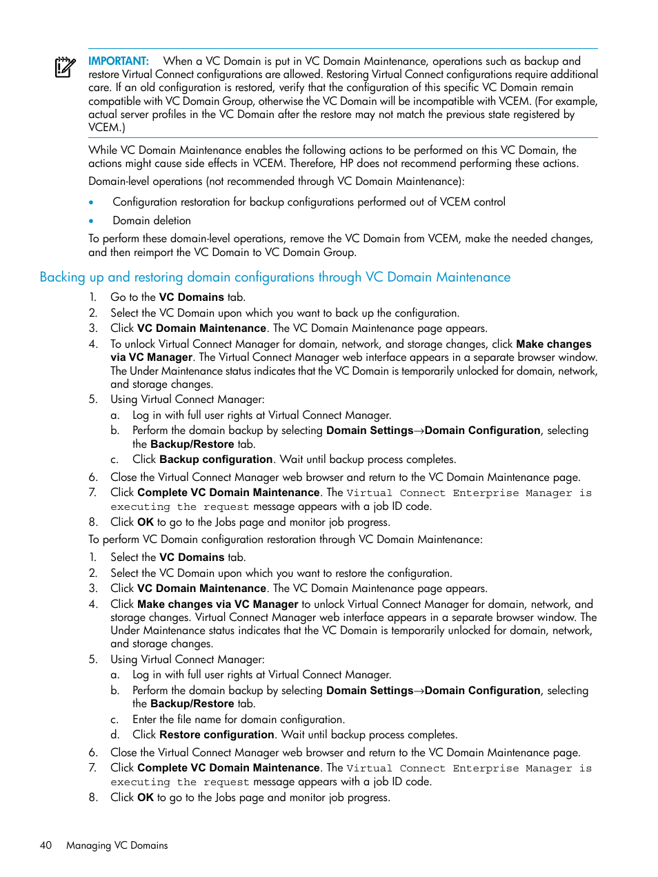 HP Virtual Connect Enterprise Manager Software User Manual | Page 40 / 111