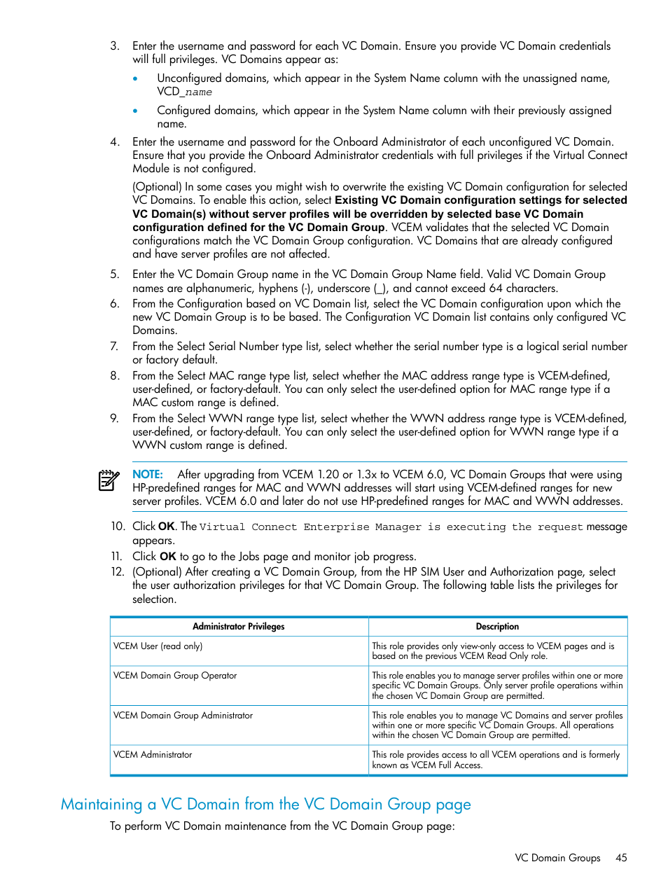 HP Virtual Connect Enterprise Manager Software User Manual | Page 45 / 111