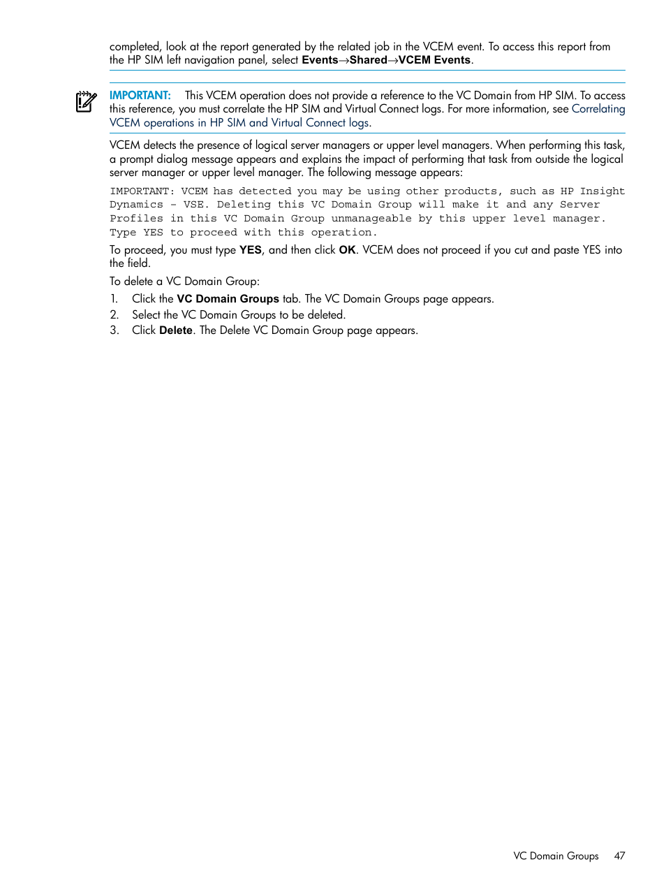 HP Virtual Connect Enterprise Manager Software User Manual | Page 47 / 111