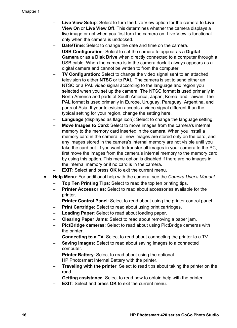 HP Photosmart 422 Portable Photo Studio User Manual | Page 21 / 61