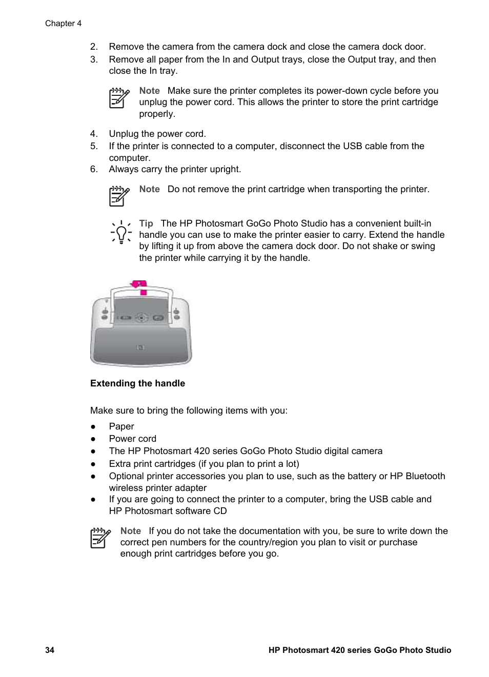 HP Photosmart 422 Portable Photo Studio User Manual | Page 39 / 61