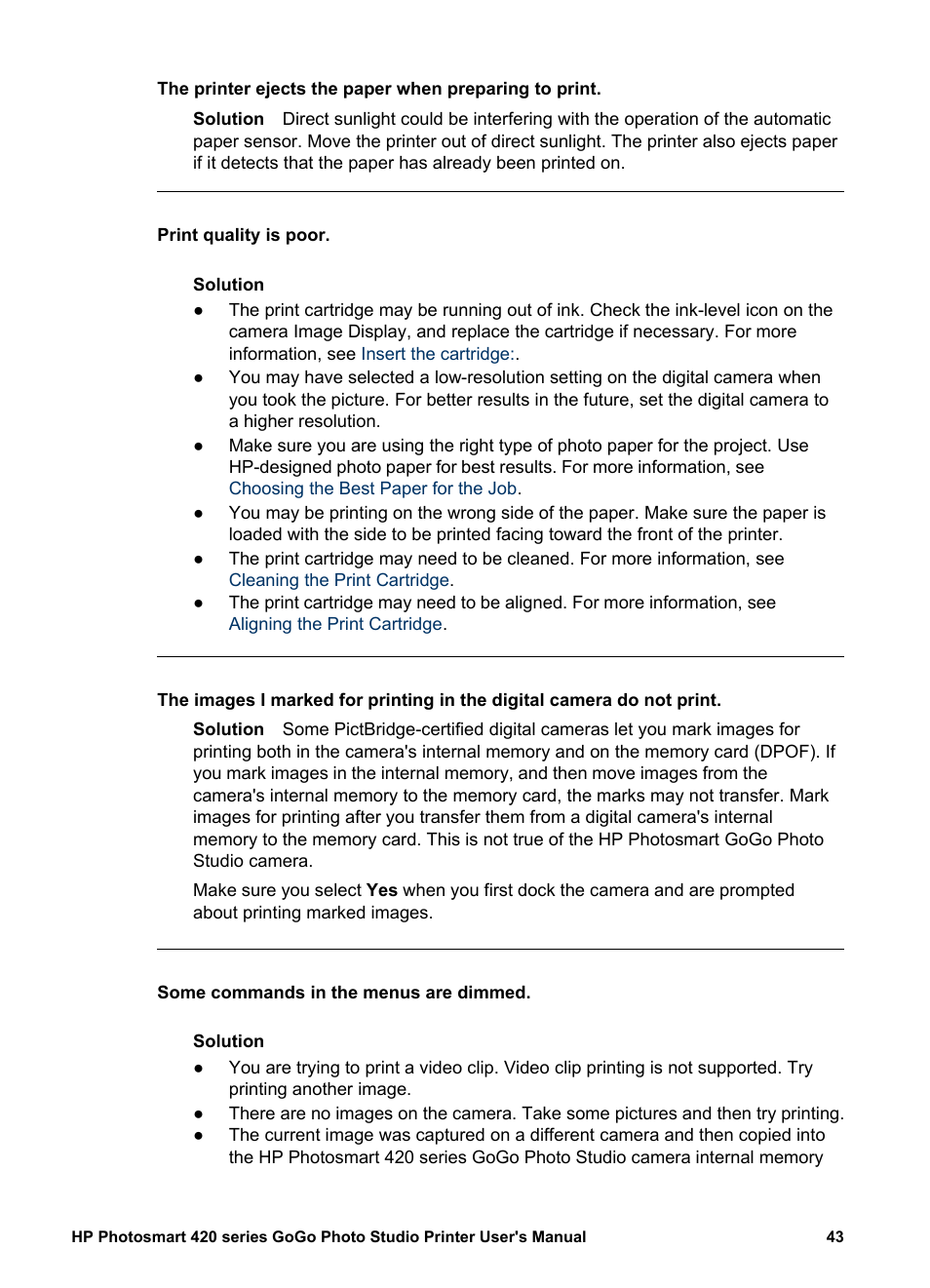 HP Photosmart 422 Portable Photo Studio User Manual | Page 48 / 61