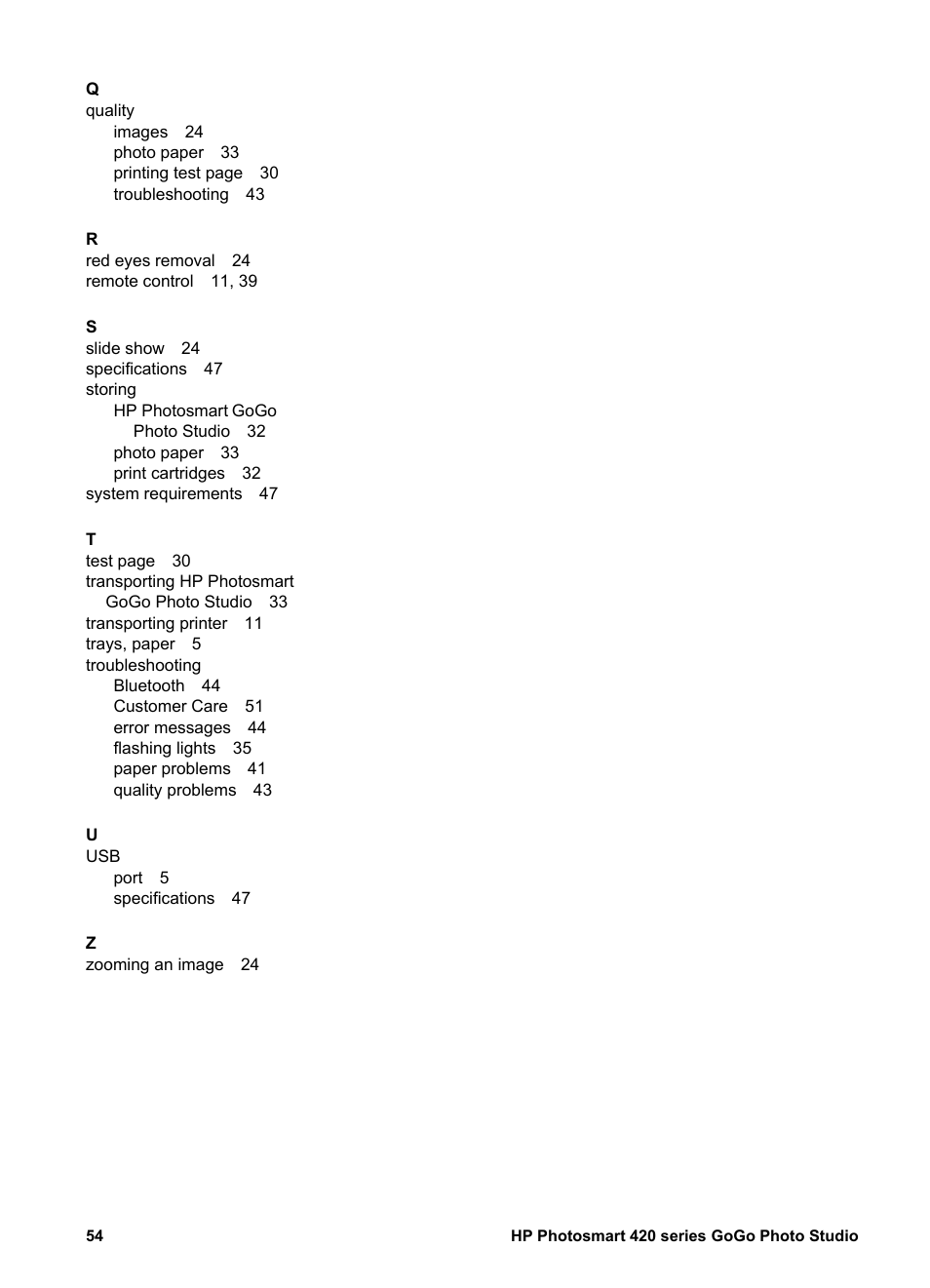 HP Photosmart 422 Portable Photo Studio User Manual | Page 59 / 61