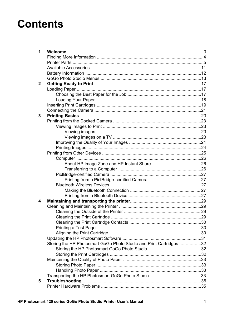 HP Photosmart 422 Portable Photo Studio User Manual | Page 6 / 61