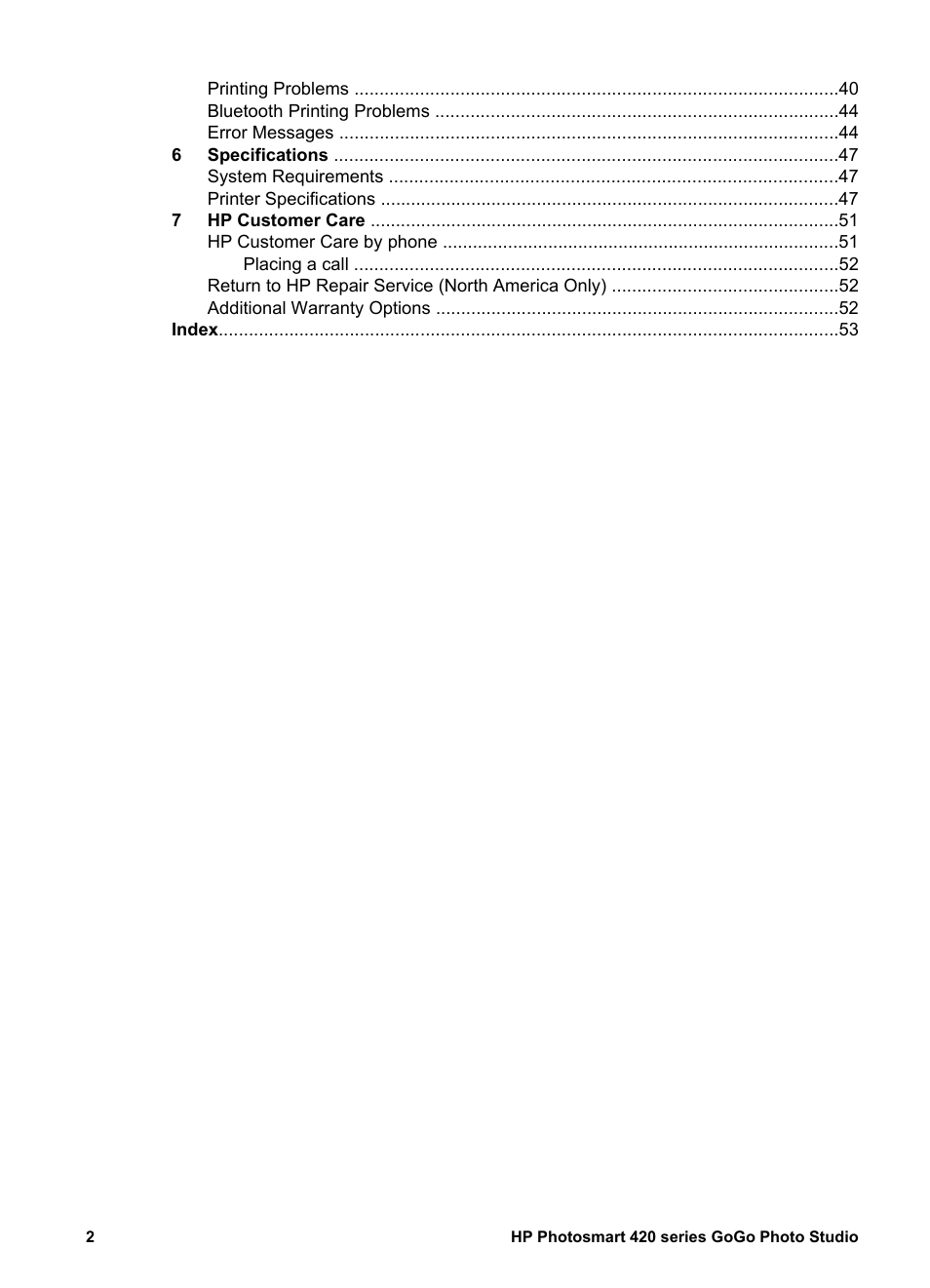 HP Photosmart 422 Portable Photo Studio User Manual | Page 7 / 61