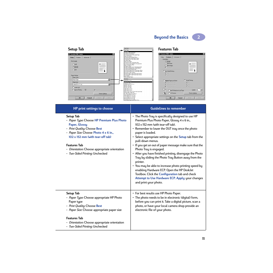 Beyond the basics | HP Deskjet 950c Printer User Manual | Page 17 / 74