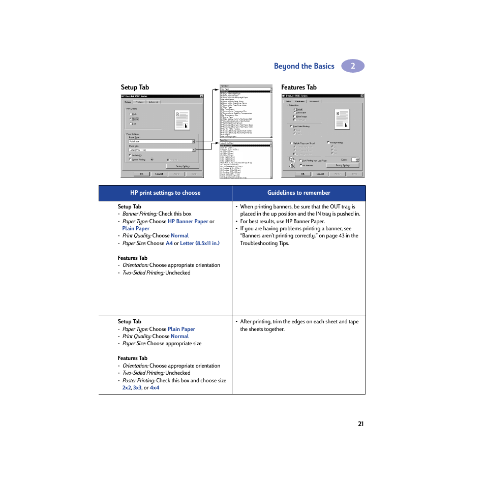 Beyond the basics | HP Deskjet 950c Printer User Manual | Page 27 / 74