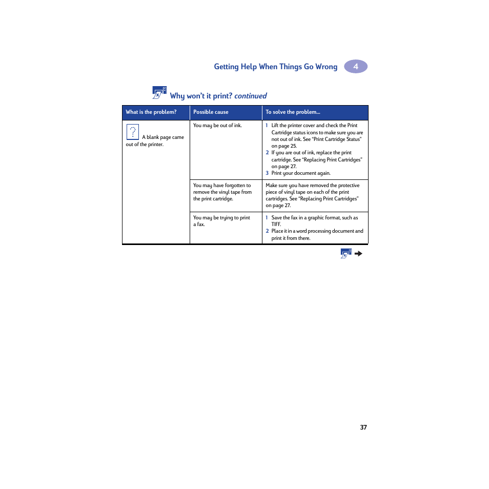 Getting help when things go wrong, Why won’t it print? continued | HP Deskjet 950c Printer User Manual | Page 43 / 74