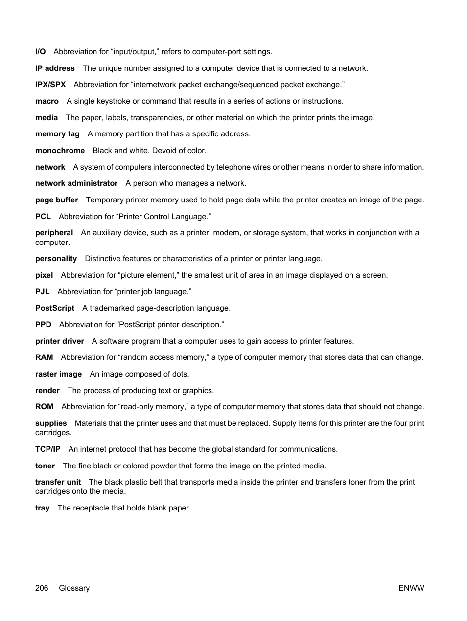 HP Color LaserJet 3800 Printer series User Manual | Page 220 / 226