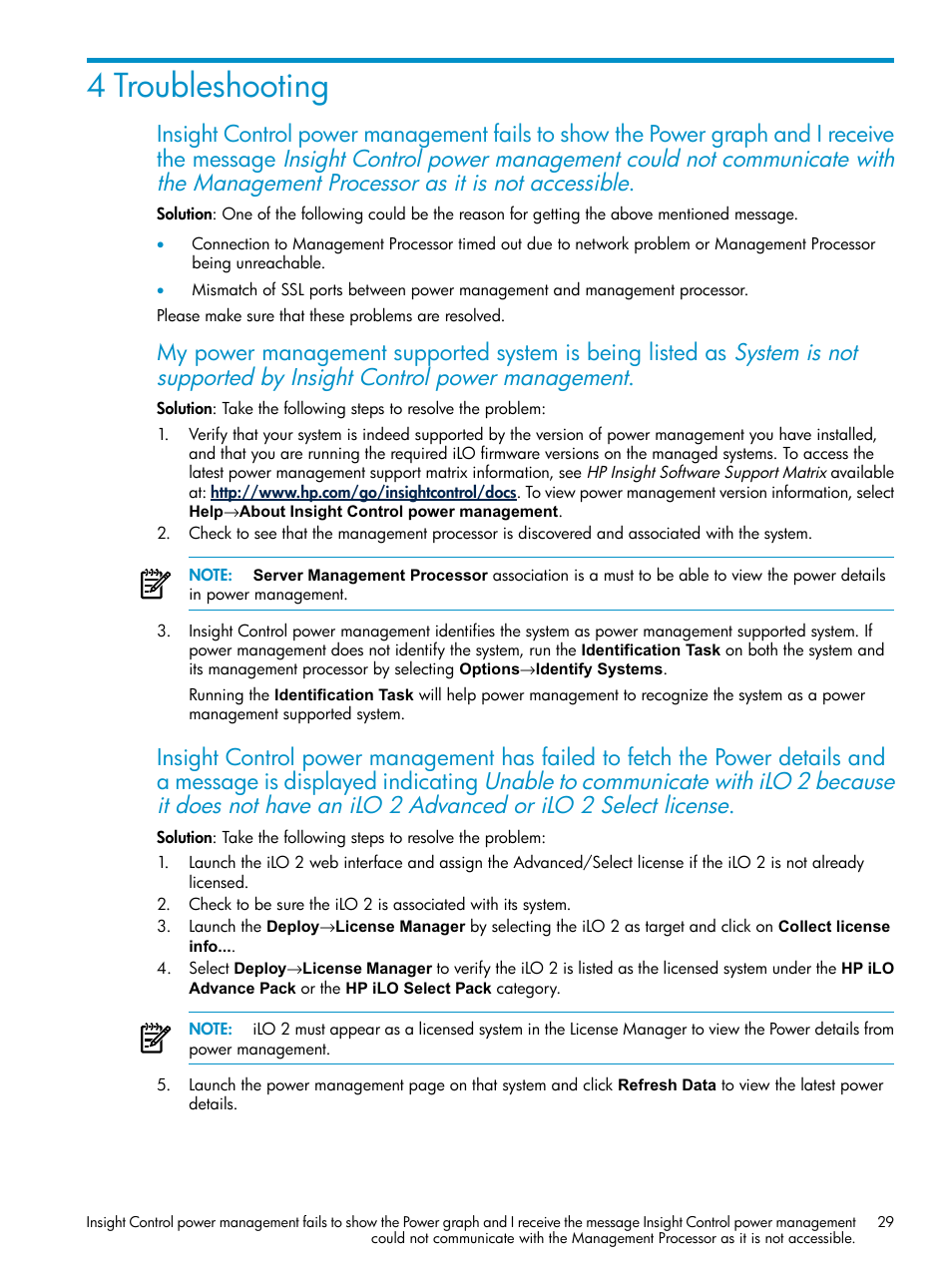 4 troubleshooting | HP Insight Control Software for Linux User Manual | Page 29 / 43