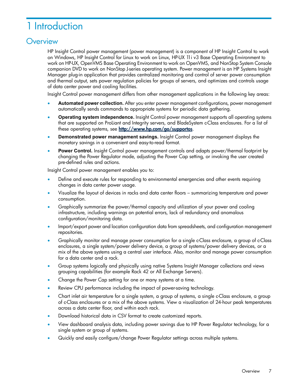 1 introduction, Overview | HP Insight Control Software for Linux User Manual | Page 7 / 43