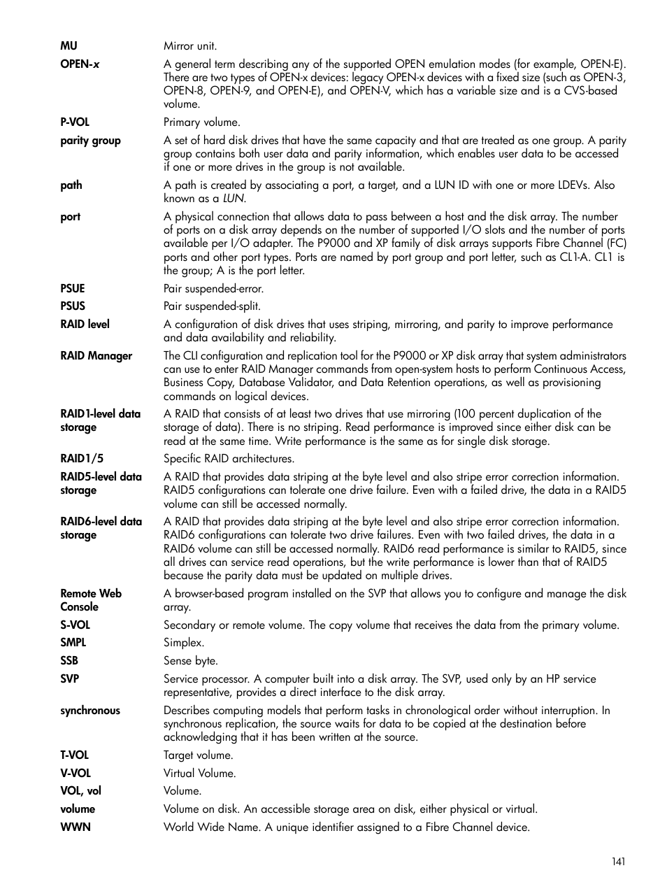 HP XP P9500 Storage User Manual | Page 141 / 143