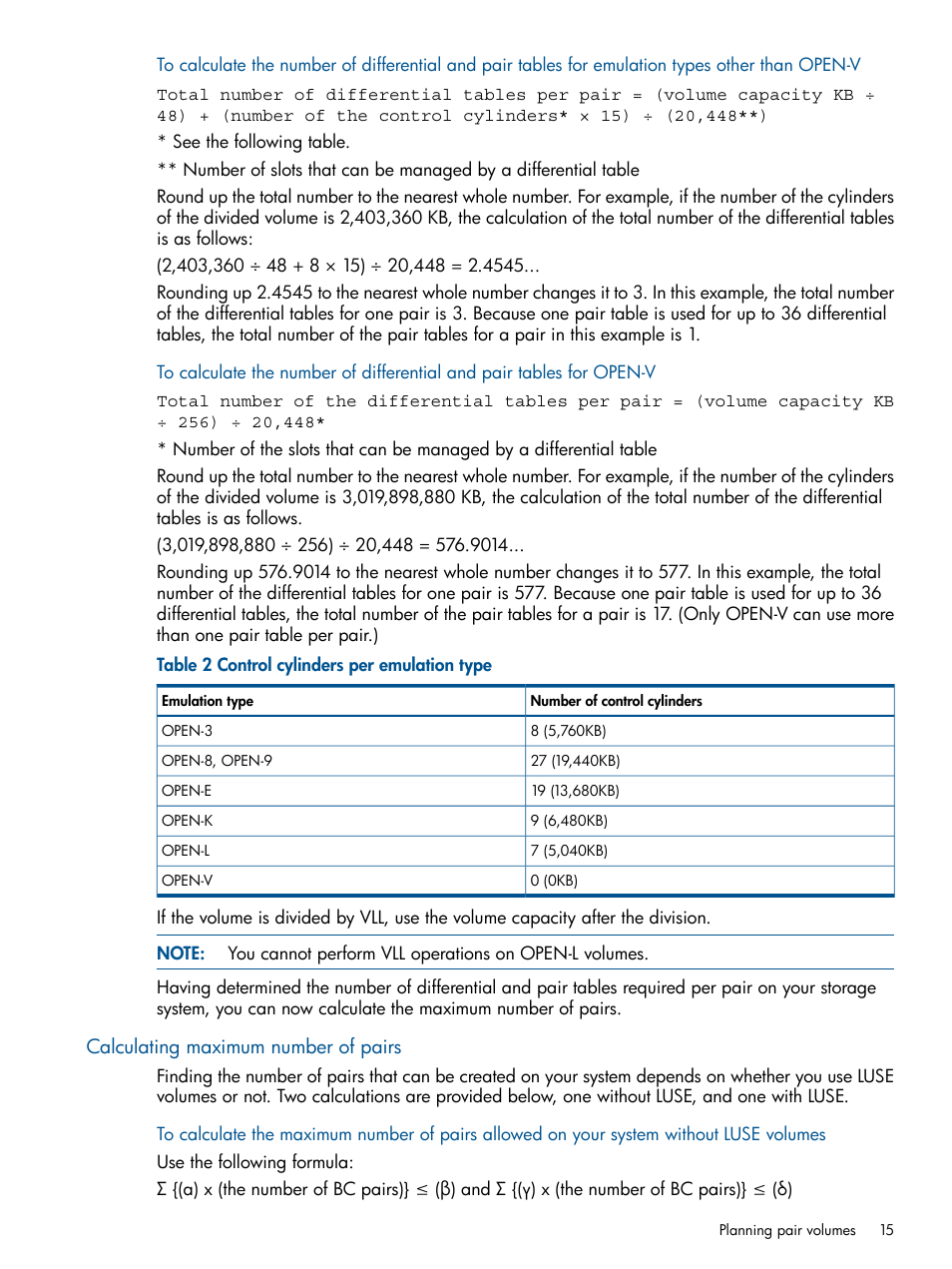 Calculating maximum number of pairs | HP XP P9500 Storage User Manual | Page 15 / 143